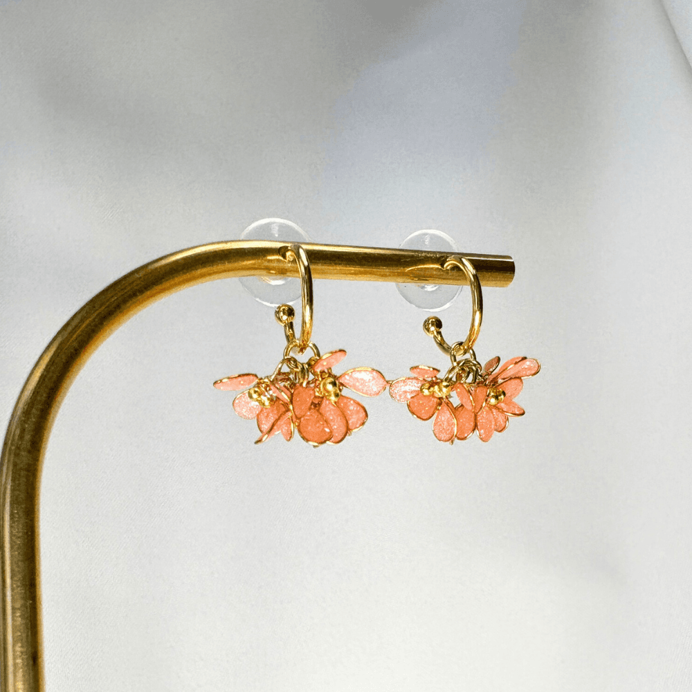 【金木犀/キンモクセイ】2wayフープピアス 揺れるオレンジ 金属アレルギー サージカルステンレス 受注生産 | 9枚目